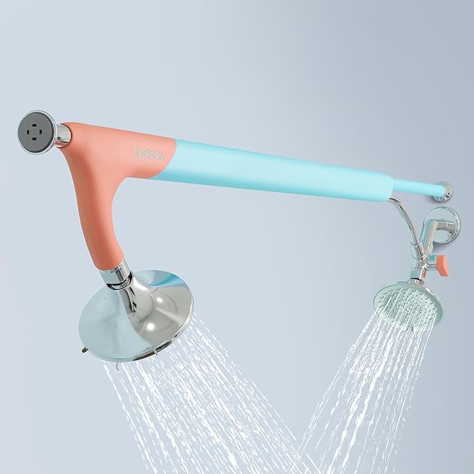 BOONA Original Double Shower Head as Seen on Shark Tank | Tandem Shower for Couples | High Water Pressure, with 3 Flow Settings | Easy DIY Install, Retro Miami