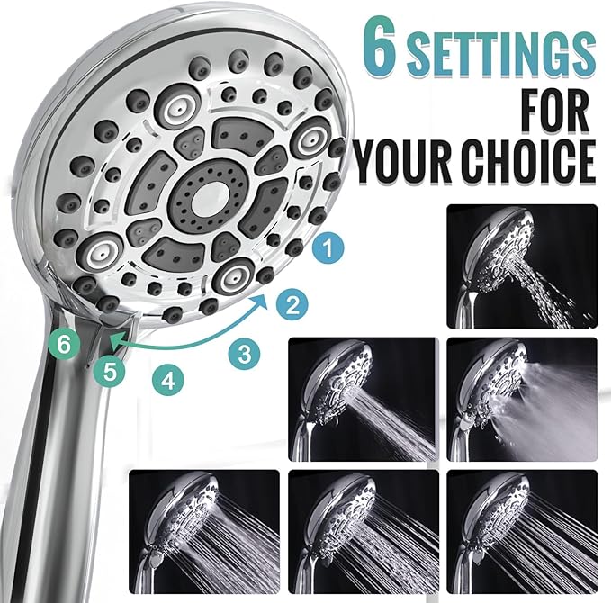 SR SUN RISE Shower Faucet - 12 Inch Multifunctional High Pressure Shower Head System with Handheld Shower Head Fixtures - Valve Included - Polished Chrome