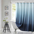Long Stall Fabric Shower Curtain, Blue Ombre Microfiber Cloth Shower Curtains for Bathroom, Modern Waterproof Bathroom Curtains, 54" W x 78" H