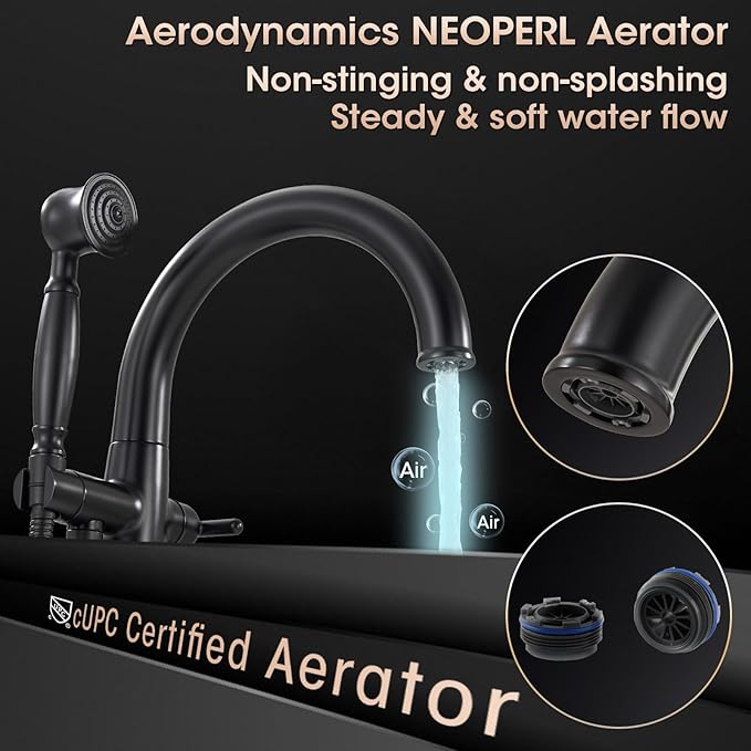 Freestanding Bathtub Faucet Black & Rose Gold Tub Filler High Flow 6.65GPM@60PSI Floor Mount Tub Faucets with Vintage Hand Shower