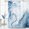 MitoVilla Blue Marble Long Shower Curtain 72 x 78, Abstract 78 inch Long Fabric Shower Curtain for Chic Luxury Bathroom Decor, Modern Ombre Watercolor Shower Curtains 78 inch