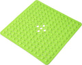 Anti-Slip Bathtub Shower mat, 20.8×20.8（Approximately 53×53cm） inch Soft Oversized Machine Washable Non-Slip Bathtub mat with Drainage Holes, Bathroom Floor Suction Cup.（1-Opaque Pea Green）
