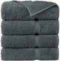 Towel Bazaar Premium Cotton Super Soft and Absorbent Turkish Towels (4-Piece Extra Large Bath Towels, Dark Gray)