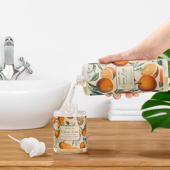 ROMIIE ZOI Foaming Hand Soap Refill, Citrus, Gentle & Moisturizing Formula, 1 L/ 33.8 FL OZ