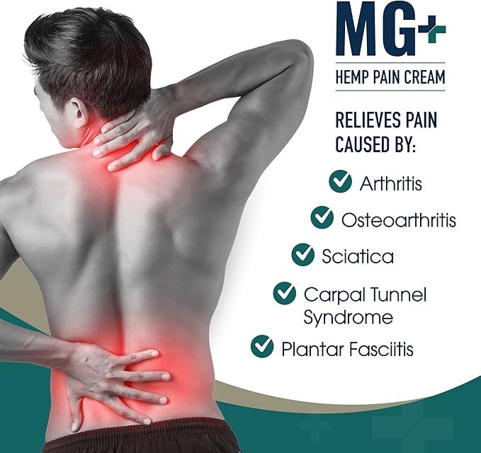 MARS WELLNESS MG+ Hemp Pain Cream (4 oz) - Magnesium & Arnica Cream - 5 Pack