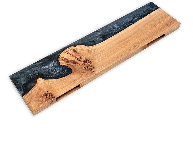 RWA Straight Edge Floating Shelf – Unique Wood Floating Shelf for Wall Decor, Living Room, Bedroom, or Bathroom – Sleek Decorative Wall Shelves for Home & Office (Straight/Black, Small - 12x6)