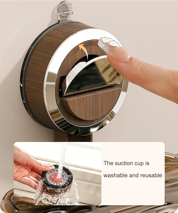 Strong Suction Cup Soap Box - Wall Mounted Soap Rack, Light Luxury, Premium Bathroom, No Punching, No Water Accumulation, Drain Soap Box Suitable for Showroom, Sink, Kitchen, (2-Pack)