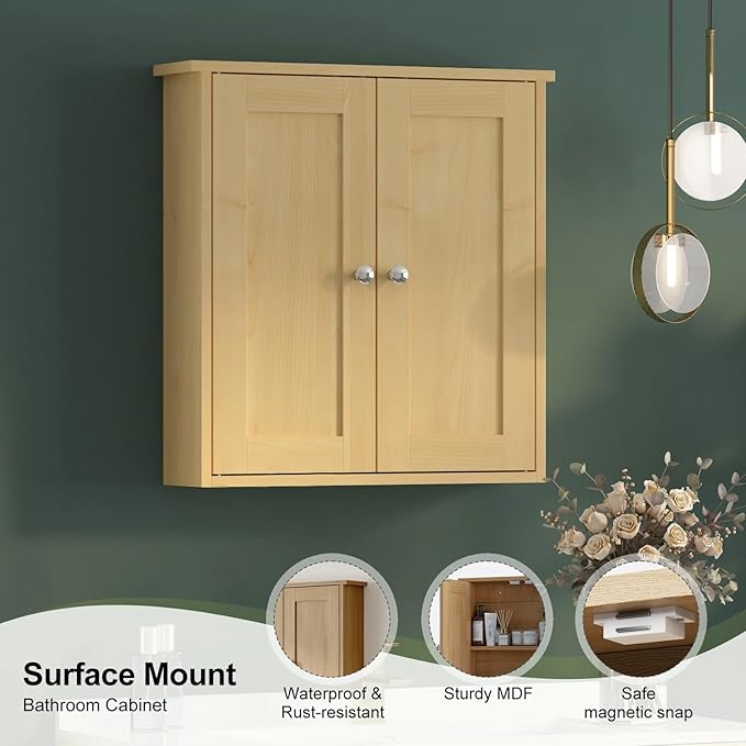 Bathroom Wall Cabinet,Medicine Cabinets for Bathroom Cabinet Wall Mounted,Medicine Cabinet Over Toilet Storage Cabinet,Surface Mount Medicine Cabinet for Laundry Room,Kitchen,22x23