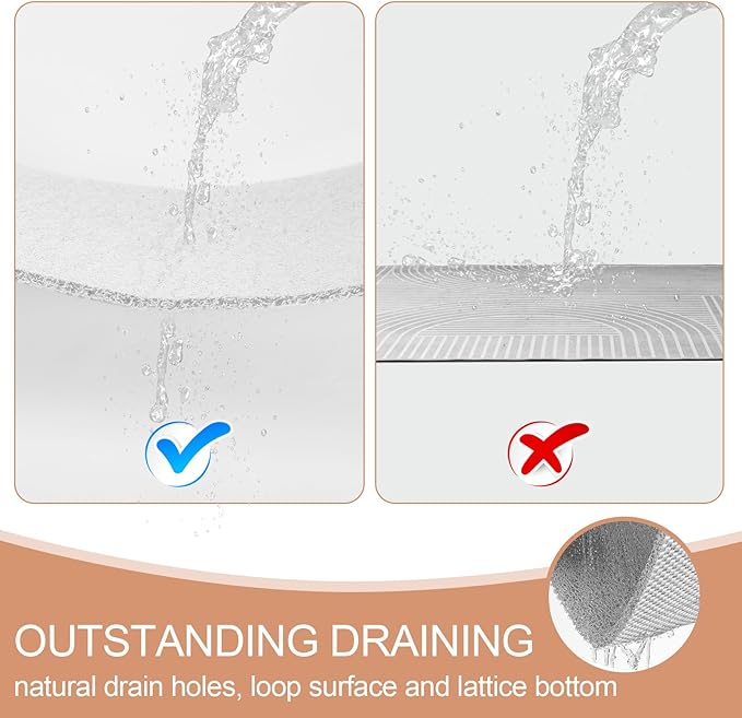 Joyhalo Bathtub Mat Non Slip, Bath Mat for Tub, Shower Mats for Inside Shower, 31.5x16 Inch, PVC Loofah Bathroom Mats for Wet Areas, Quick Drying, White
