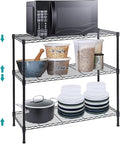 BNSPLY 3-Tier Wire Shelving Unit, Adjustable Metal Wire Shelves with NSF Certified, Standing Storage Shelf Unit for Laundry, Bathroom, Kitchen, Pantry, Closet (13.7" D x 35.5" W x 31.5" H, Black)