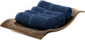 Mosobam Luxury Turkish Towels Set of 4 Washcloths 13X13 Navy Blue 700 GSM Bamboo Viscose & Aegean Turkish Combed Cotton