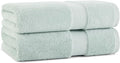 Aston & Arden Egyptian Bath Towels - Pack of 2 - Oversized Ultra Soft Thick & Absorbent, 100% Ringspun Egyptian Cotton Bathroom Towel for Spa, Hotel, 600 GSM, 30 x 54 in, Green