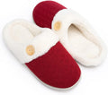 Chantomoo Womens Slipper Warm Comfy Memory Foam House Slippers Knitted Shoes Faux Fur Lined Anti-Skid Rubber Sole Bedroom Cozy Indoor Outdoor Slippers