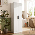 VINGLI 70" Modern Pantry Cabinet with Fluted Doors, 5 Adjustable Shelves, Tall Storage Solution for Kitchen, Dining Room, or Living Room, White