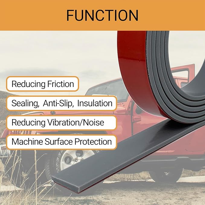 Rubber Seal Strips, Rubber Sheets, Rolls & Strips with Adhesive Backing for DIY Gaskets Material, Warehouse Sealing, Home Application Weather Striping (1” Wide x 1/8" Thick x 10' Long), Gray