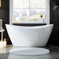 Empava Bathtub, 67" Soaking Tub, Acrylic Free Standing Tub with Center Drain and Overflow, Contemporary Design Bathtub for Bathroom, cUPC Certified, Glossy White