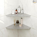 FerdY 2-Pack 10" Brushed Nickel Recessed Corner Shower Shelf, for Tiled Bathroom Walls, Floating Shower Shelf, 304 Stainless Steel Shower Caddy Storage Shelves, No Drilling Required, Irregular Diamond