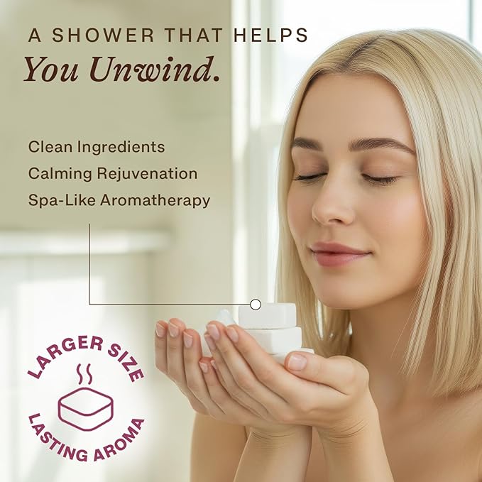 Shower Steamers Aromatherapy - USA Made with Natural Ingredients & Lavender Oil, Christmas Stocking Stuffers for Women, Wife & Mom, Large Stress Relief Shower Bombs, White Elephant Relaxing Spa Gifts