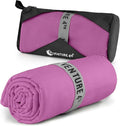 VENTURE 4TH Quick Dry Towel. Microfiber Travel Towel Ideal for Camping, Hiking, Backpacking, Gym. Lightweight & Fast Drying Travel Towels for Body. Compact & Easy to Pack - Purple Large