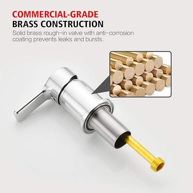 3 Hole Deck Mount Roman Tub Faucet with Hand Shower, Solid Brass Chrome Finish Valve Included