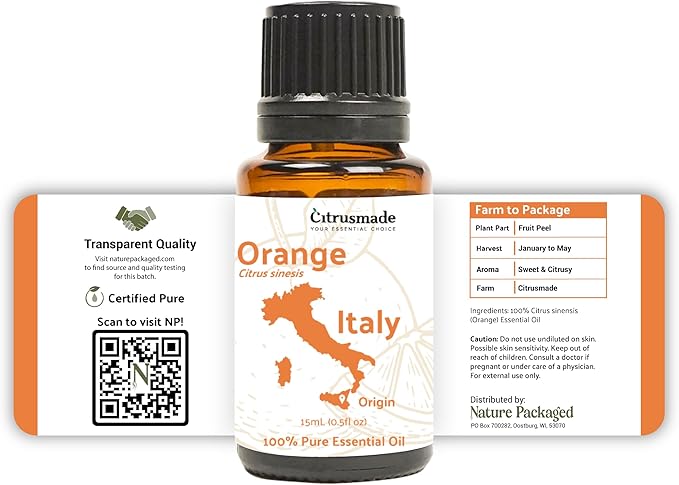 Orange Essential Oil - Direct from Citrusmade in Sicily- Pure Essential Oils for Diffusers and Aromatherapy - 100% Pure Therapeutic Grade (2LBS)