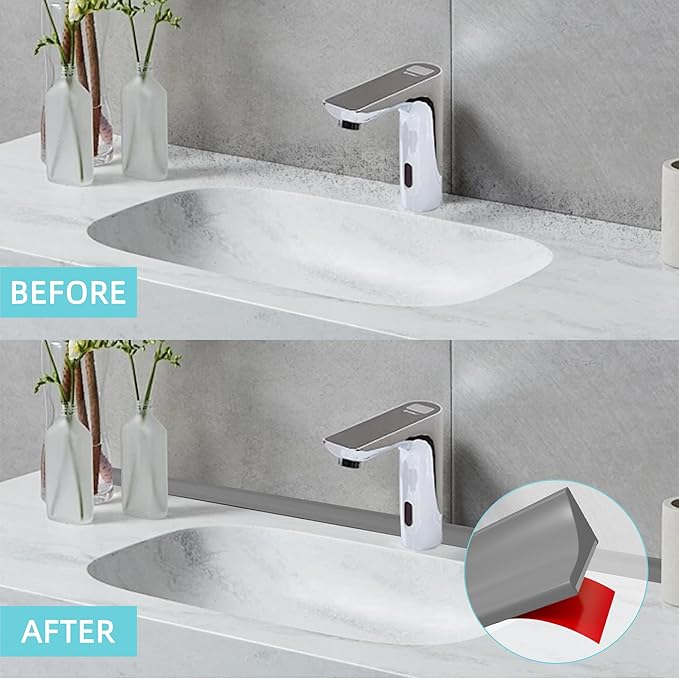 Shower Threshold Water Dam,Walk in Shower Water Guard, Shower Dam Water Barrier Bathroom Sink Splash for Dry And Wet Separation Caulk Seal Strip Edge Trim (78Inch, Gray)
