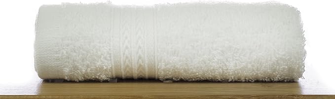 Eco Cotton Washcloths - White - Dobby Border - Set of 12