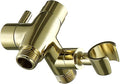 G-Promise Solid Metal Shower Arm Diverter with Holder for Hand Held Showerhead and Fixed Spray Head, G 1/2 3-Way Bathroom Universal Diverter System Replacement Part (Polished Gold)