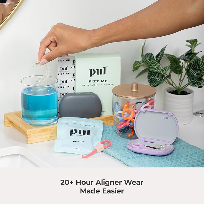 PUL Aligner Cleaner Tablets (Pack of 96) – For Cleaning Invisalign, All Clear Aligners & Retainers – Removes Odor, Stains, Plaque – Cleans Dentures, Night & Mouth Guards, All Dental Removables