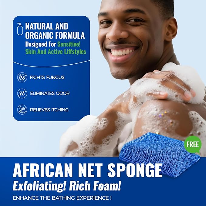 Natural Antifungal Body Wash: Tea Tree & Aloe Vera Formula for Itchy Sweaty Skin – Fights Athlete’s Foot Jock Itch Ringworm – Sensitive Skin Safe (16.3 FL OZ)