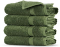 Towel Bazaar Premium Cotton Super Soft and Absorbent Turkish Towels (4-Piece Washcloth, Moss Green)