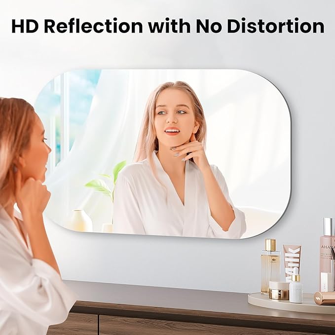 VASUHOME Frameless Bathroom Mirror, 24 x 47 Inch Wall Vanity Mirror, Large Wall Mounted Mirrors for Bathroom, Living Room, Bedroom