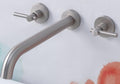 Wall Mount Tub Filler,Two Handle Bathtub Faucet, Extra Long Spout Reach with High Water Flow, Brass Rough in Valve Included,Matte Brushed Nickel