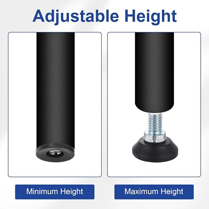 uxcell 1/2"-13 Thread Furniture Feet Levelers, 4Pcs 48mm l Adjustable Furniture Feet Screw in Threaded Leveling Leg Screw on Chair Foot Glides Leveling for Table Chair Cabinet Black