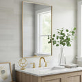 24x40 Inch Gold Bathroom Mirror - Copper-Free Mirror, Aluminum Alloy Frame Vanity Rectangle Wall Mounted Modern Mirror for Bedroom/Living Room/Porch Horizontal or Vertical