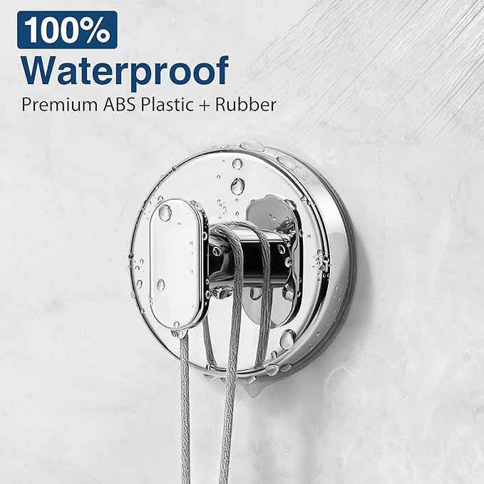 pickpiff Suction Cup Hooks for Shower: 15 LB Strong Wall Hanger for Bathroom, Front Door, Glass, Window, RV, Holder for Towel, Christmas Wreath, Coat, Loofah, Waterproof & Reusable, Silver 4-Pack