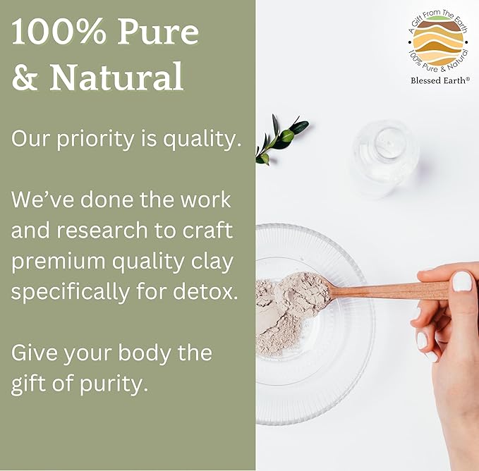 Blessed Earth Detox Clay Bath, 100% Pure Sodium Bentonite Therapeutic Grade – Cleansing and Purifying, by Evenbetternow LLC, 4 lb (64 oz)
