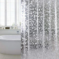 WELTRXE Shower Curtain Liner Waterproof, 8G Thick EVA, Heavy Duty Shower Liner with Magnets, 3D Pebble Bath Curtain for Stall, Bathtubs Bathroom, 72 x 72, 12 Hooks