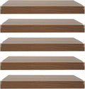 33 Inch Floating Shelves for Wall, 16 Inch Deep Hanging Shelf, Large Display & Storage Shelf for Bathroom, Bedroom, Living Room, Set of 5 (Dark Wood Color, 33 Inch)