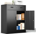 Metal Storage Cabinet, 36 Inch Tall Metal Storage Cabinet with Doors and Shelves, Pantry Cabinets with Drawer for Kitchen Storage, Garage Cabinet for Living, Dining Room, Assemble Required.