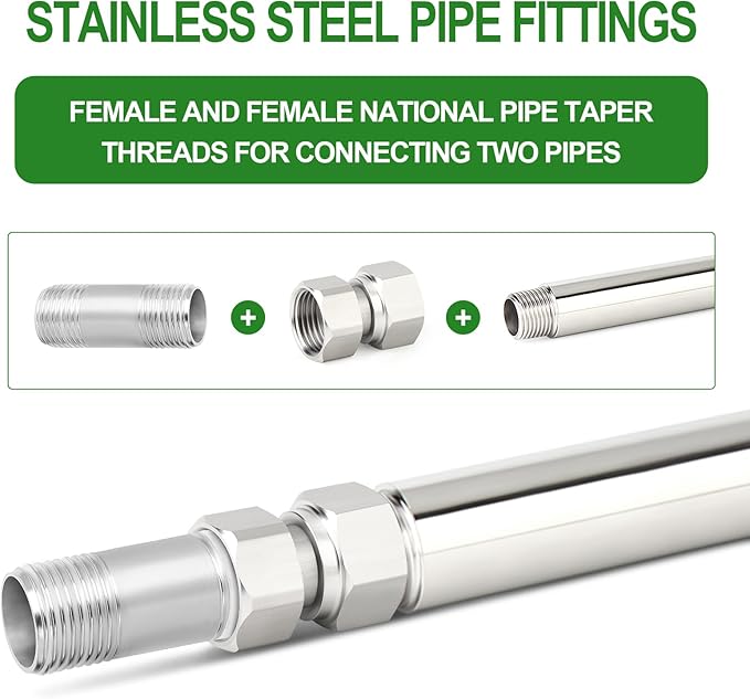 TAISHER 2PCS 304 Stainless Steel Flexible Movable Connector, 1/2" Female for Sprayer, Angled Valve, Shower Arm