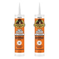 Gorilla Waterproof Caulk & Seal Silicone Sealant, 10oz Cartridge (Pack of 2) - White Caulking Sealant for Kitchen, Window, Bath, Marine, Door and More