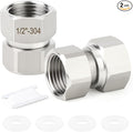 TAISHER 2PCS 304 Stainless Steel Flexible Movable Connector, 1/2" Female for Sprayer, Angled Valve, Shower Arm