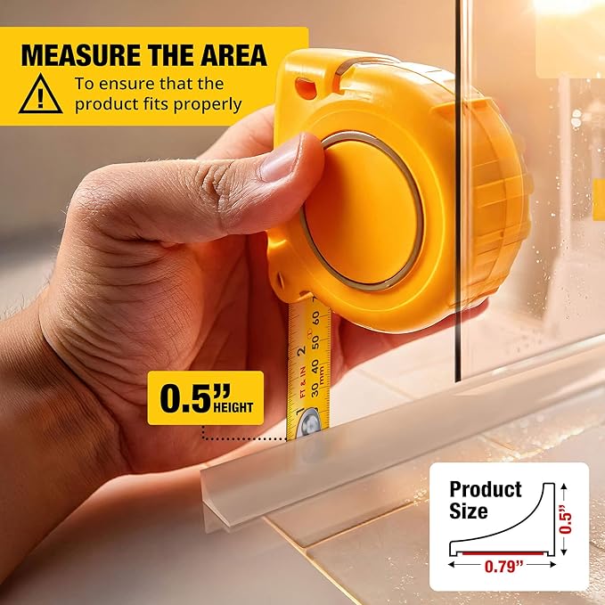 Shower Threshold Water Dam Barrier 105" - Transparent Collapsible Shower Water Blocker - Guard for Walk in Shower - Water Guard Stopper for Floor - Shower Door Water Blocker by Hippo Dam