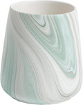 Marble Green Toothbrush Holder for Bathroom - Ceramic Tooth Brushing Holders, Toothbrush Cup, Toothpaste Organizer for Bathroom Countertop, Makeup Brush Holder, Pen Holder for Home Desktop Storage