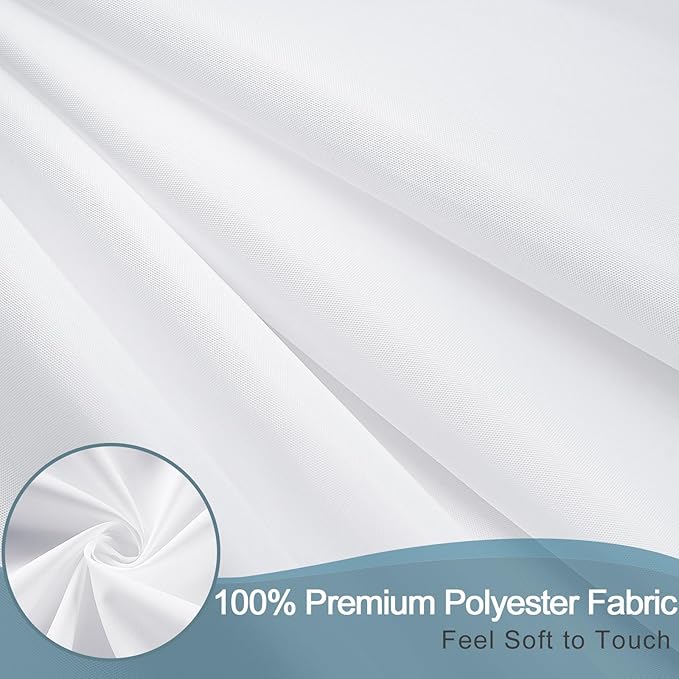 Long Shower Curtain Liner 78 Inches Height-Water-repellent Fabric Shower Curtains Set With 12 Hooks, White Bathroom Curtain Weighted Bottom Machine Washable, Soft Cloth & Hotel Luxury Spa, 72x78