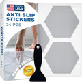Anti Slip Shower Stickers 24 PCS, Gray Non-Slip Shower Strips for Adults, Premium Adhesive Bath Tub Stickers