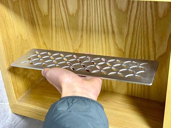 Shower Niche Shelf for Prefabricated Kerdi Board SN/-SNLT, Floral Design, Brushed 304 Stainless Steel