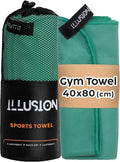 illusion Small Microfiber Gym Towels for Men and Women Active Sports (32" L x 16''W)-Lightweight Quick Dry Gym Towel for Sweat-Workout Towels Ideal for Yoga, Camping, Running, and Outdoor Activities