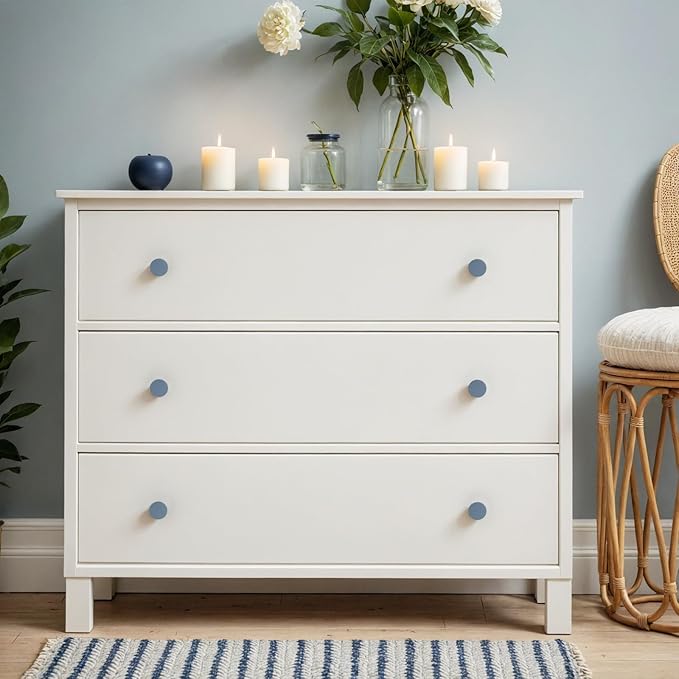 Ravinte 25 Pack Cabinet Knobs Light Blue Kitchen Cabinet Knobs Round Dresser Drawer Pulls Closet Door Pulls 1-1/5 Inch